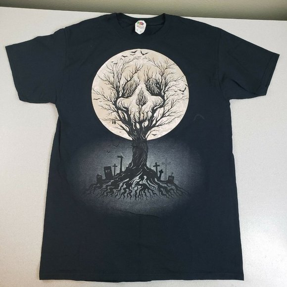 Fruit‎ Of The Loom Womens Black Cotton Short Sleeve Graphic T Shirt Size Medium - Picture 1 of 5